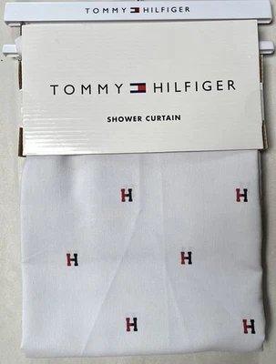 NUEVA CORTINA DE DUCHA TOMMY HILFIGER VARSITY H AZUL 72 X 72 Foto 1 de 2