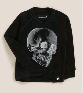 CELINUNUNU Black Cotton Skull Sweatshirt Boy's Girl's Unisex  Sz 10 - 11 Org $92 - Picture 1 of 8
