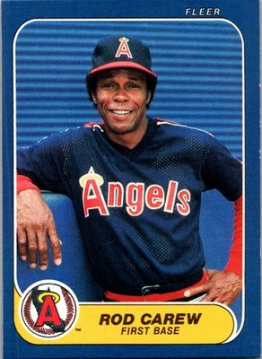 Rod Carew 1986 Fleer #151 California Angels - Image 1 of 2