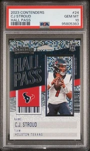CJ STROUD PSA 10 ROOKIE HALL PASS SPARKLE 2023 PANINI CONTENDERS HOUSTON TEXANS - Picture 1 of 2