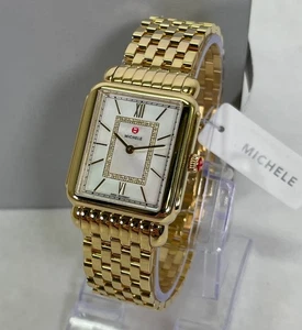 Michele Watches Deco II Gold Tone 29MM Ladies Wristwatch - Mww06x000044 - Picture 1 of 6