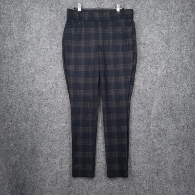 Брюки женские Nine West 10 синие Heidi без застежек узкие клетчатые эластичные средняя посадка на лодыжку - Изображение 1 из 4