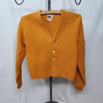 Lord Jeff Vintage The 19th Hole Australian Wool Mens Caramel Cardigan SHRUNK - Image 1 of 4