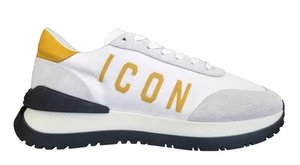 DSQUARED2 men's shoes sneakers RUNNING SNM0417 11708205 M319 white-yellow - Picture 1 of 7