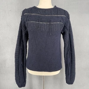 Sacai Luck 100% Wolle Fransen Pullover 3 Western Boho schwarz Struktur Strick Japan - Bild 1 von 15