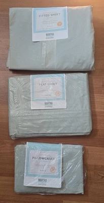 Sábana bajera plana doble vintage Martha Stewart Mix & Match NOB + funda de almohada Foto 1 de 4