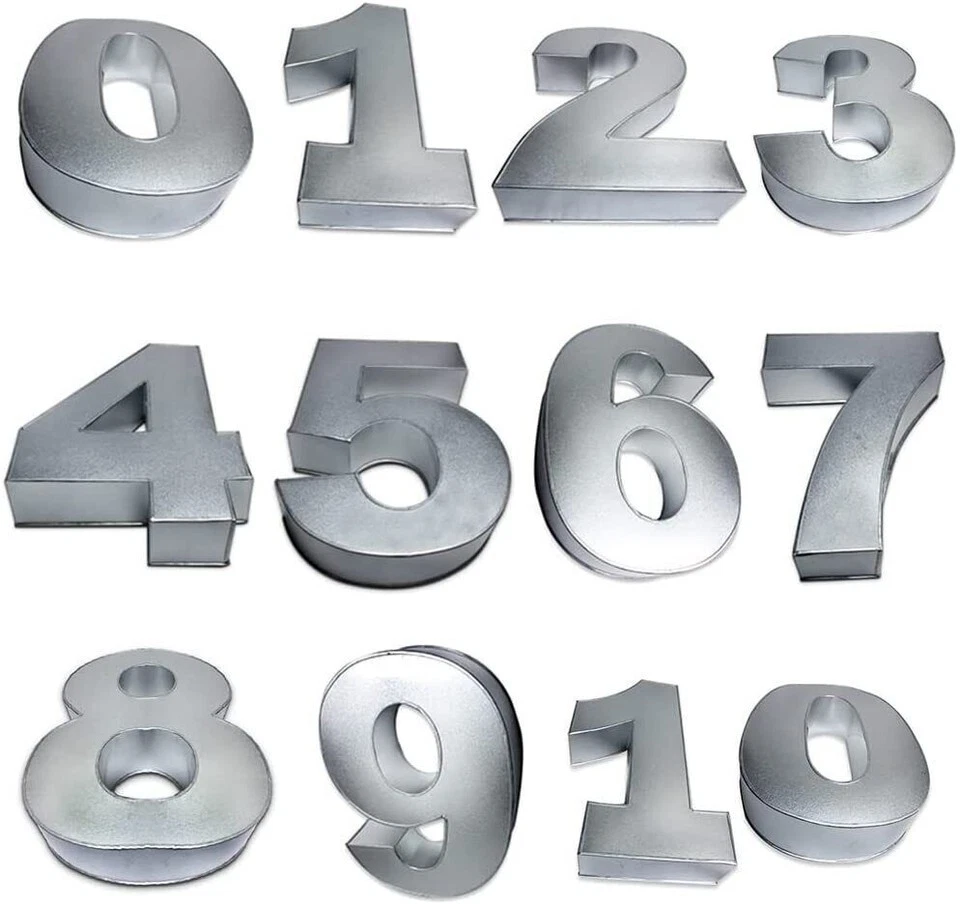 Numbers Cake Tin Mould Set 0-9 3D | Large & Small | Birthday Party Baking Pan AU - image 1 of 4