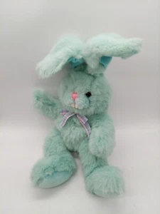 "Plause Fashion conejito conejo verde azulado peluche animal de peluche 17"" de colección Pascua floppy"  - Imagen 1 de 8