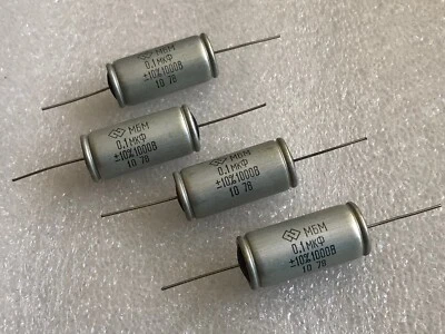 4x  MBM  0.1uF 1000V 10%   100nF  Paper Aluminum Capacitor  NOS - image 1 of 4