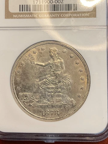 NGC MS60 1878 S TRADE DOLLAR BRIGHT WITH GREAT LUSTER Cover