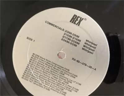 REX Music Interviews 12" Vinyl RADIO SHOW 1986 STEVIE NICKS Sting ELTON JOHN ++ - Image 1 of 2