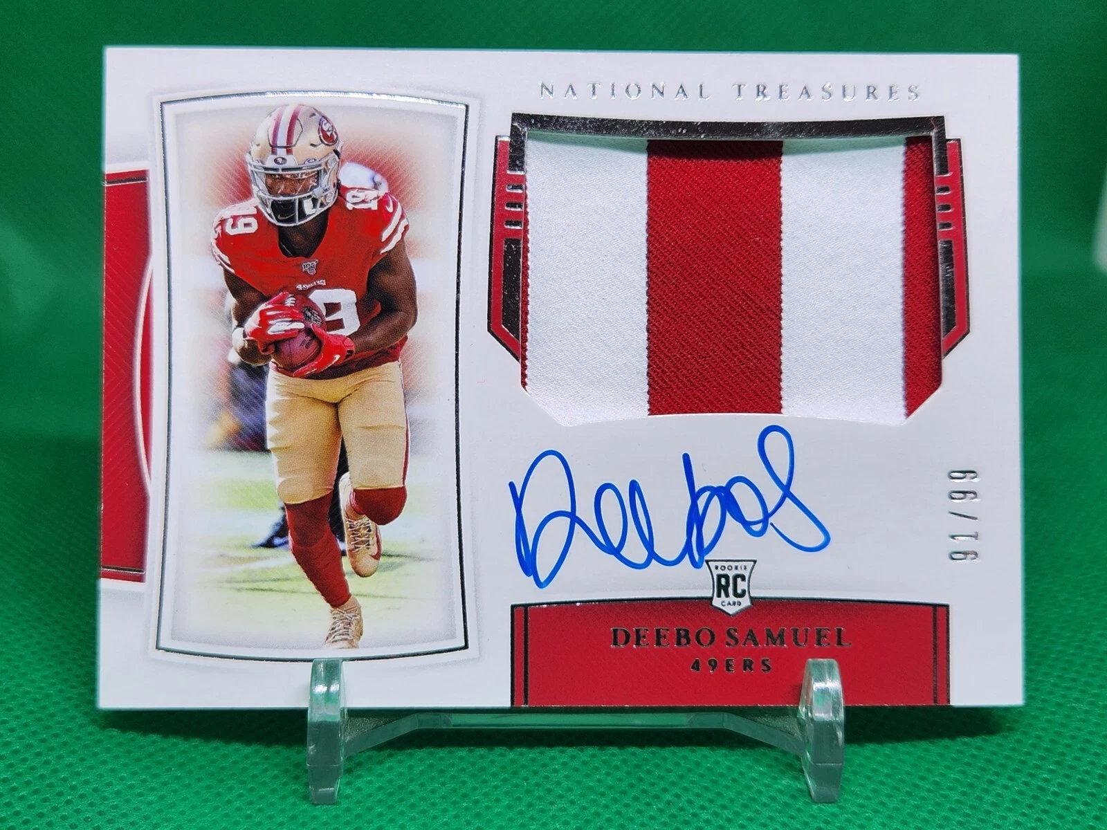 2019 NATIONAL TREASURES RPA ROOKIE PATCH DEEBO SAMUEL RC AUTO /99 #172 49ers