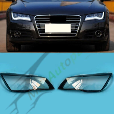 Un par de faros delanteros carcasa de lente transparente + pegamento de sellado para Audi A7 S7 RS7 2012-2015- Foto 1 de 4