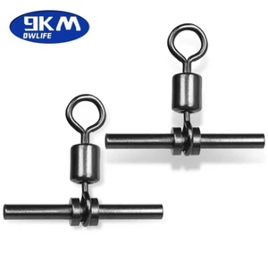 9KM High Quality Cross Line Swivels T-Shape Barrel Swivels Terminal Tackle - Picture 1 of 13