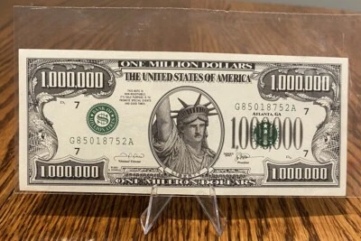 $1,000,000 One Million Dollar Bill Liberty Rushmore 2001 Vintage FANTASY NOTE - Image 1 of 2
