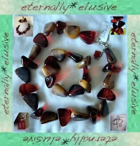SOBRAL Signed JACKIE BRAZIL Red Tortoiseshell Mix Necklace Bracelet Set Vintage - Picture 1 of 18