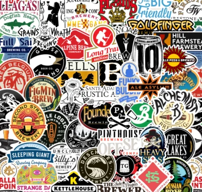 25/50 Craft Beer Sticker Pack - Matte Vinyl - Brewery Microbrew Ale - Image 1 of 3