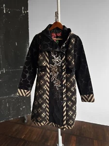 Abrigo Chaqueta Desigual Mujer Negro Beige Bordado Bolsillos Tejido 38, S/M - Imagen 1 de 9