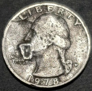 1978 D Washington Quarter ERROR Strike Thru Obverse - Picture 1 of 10