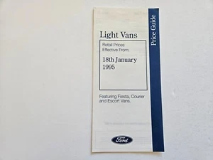 FORD FIESTA COURIER ESCORT VAN PRICE LIST SALES BROCHURE 1995 - Picture 1 of 3