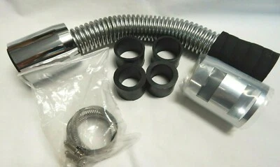 Magna Kool Flex Radiator Hose Kit Stainless Steel Chrome 1.25 1.50 1.75 12" long - Image 1 of 4