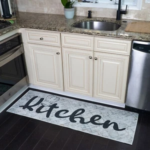 Non Skid Washable Kitchen Runner Rug - Ultra-Thin 70 % Cotton Kitchen Floor Mat - Picture 1 of 164