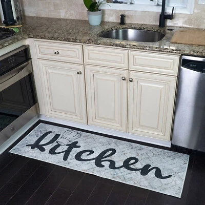 SUSSEXHOME Non Skid Washable Kitchen Runner Rug - Ultra-Thin 70 % Cotton Kitchen Floor Mat