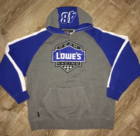 LOWE'S NASCAR Jimmy Johnson Gray Racing Team Hoodie Sz XL Cover