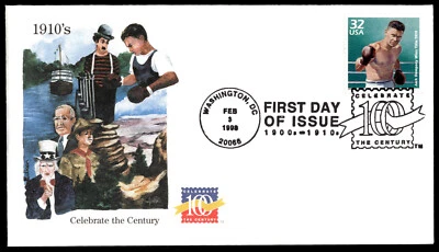 1998 Jack Dempsey Wins Title FDC Celebrate the Century 1910s Edken Cachet - Image 1 of 4