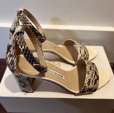 Sandálias salto bloco Manolo Blahnik Lauratopri 37,5 - Imagem 1 de 4