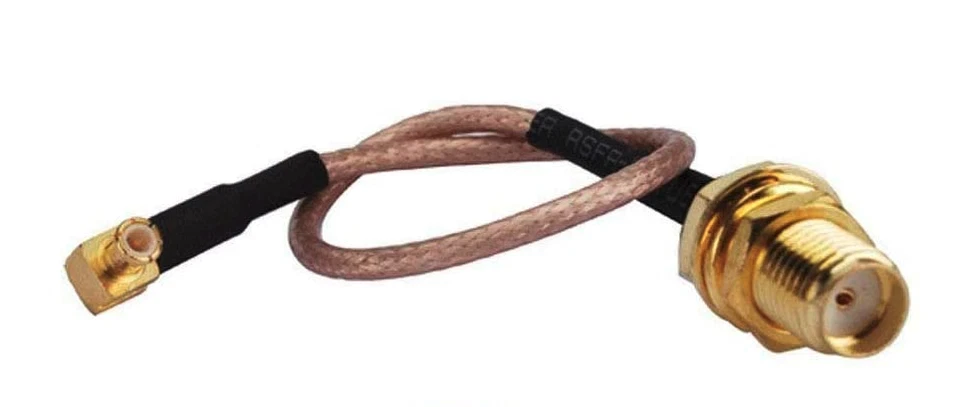 MCX male right angle to SMA female RF ‎RG081 Coax 50ohm Cable Assembly 6" 15 cm - Image 1 of 1