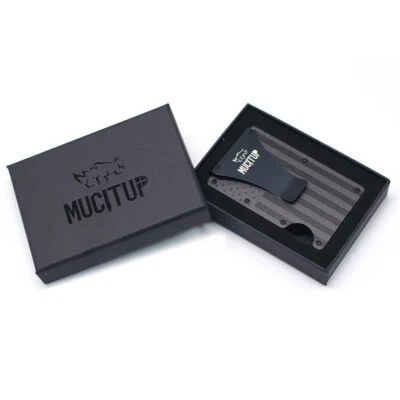 MUCITUP RFID Aluminum Wallet Slim Tactical Minimalist with Flag Design - Image 1 of 4
