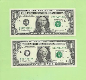 '5174 4715 & 5174 5174' .. MATCHING .... UNCIRC $1 RADAR & REPEATER - Picture 1 of 2