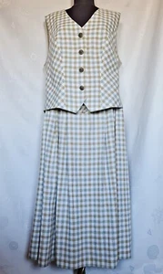 VINTAGE LANDHAUS OKTOBERFEST DIRNDL TYROL PLAID WOMENS SUIT SKIRT TOP:US20/EU 48 - Picture 1 of 11