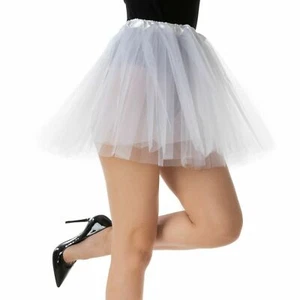 White TUTU Ballet Halloween Angel Costume Fancy Dress Womens Girls Elasticated - Picture 1 of 1