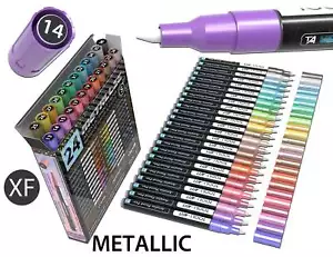 24 Metallic Acrylic Paint Pens Special Color Series Markers 0.7mm (EXTRA FINE) - Picture 1 of 9