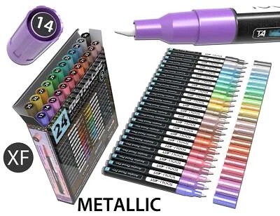 24 Metallic Acrylic Paint Pens Special Color Series Markers 0.7mm (EXTRA FINE) - Image 1 of 4