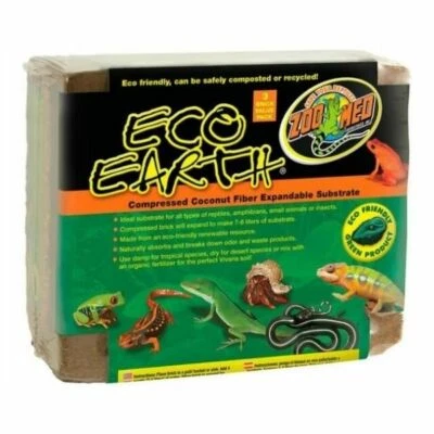 ZOO MED ZooMed Eco Earth Substrate Block E-20 for Small Animals, Snakes and Tarantulas