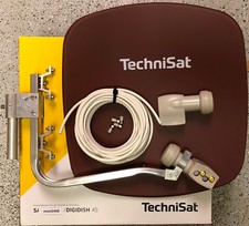 TechniSat Digidish45 mit Twin-LNB (2Teilnehmer) UHD, 4k, 3D, ziegelrot neu 10m