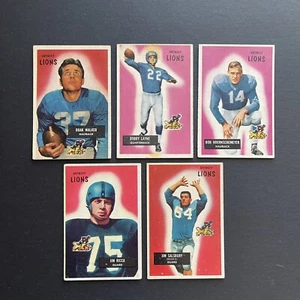 1955 Bowman Detroit Lions VTG 5 x LOT Walker #1 Layne #71  Ricca #109 #84 & #128 - Picture 1 of 20