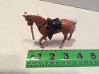 Vintage lead toy horse with saddle figure