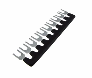 10 POS Striscia Barra di Cortometraggio per Morsettiera Barriera a Vite 15A con Binario - Nero - Foto 1 di 1