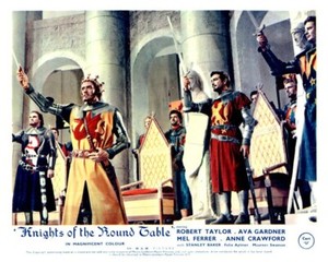 Knights of the Round Table Original Lobby Card Robert Taylor Mel Ferrer Swords