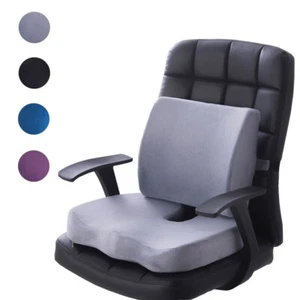 Orthopedic Memory Foam Seat Cushion Lumbar Back Support Pillow Pain Relief Car - Picture 1 of 27