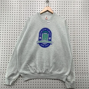 VTG 90s Morton Grove Crewneck Sweatshirt Mens 2XL 1995 Gray Made USA  24x28 - Picture 1 of 15
