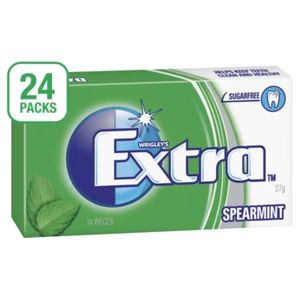 24 x 27g pack Wrigleys Extra Spearmint Sugarfree Chewing Gum Fresh Mint Breath - Picture 1 of 6