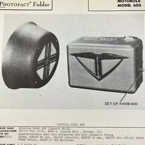 Vintage Original 1946 Motorola Car Radio Model 605 Wire Schematic Repair Manual - Picture 1 of 2