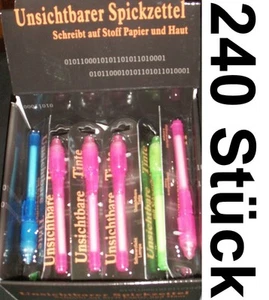 240x FICHA DE ESPINAS ESCRITURA SECRETA BOLÍGRAFO MATERIAL DE LANZAMIENTO CARNAVAL LUZ UV - Imagen 1 de 1