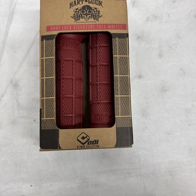 Empuñaduras ODI HartLuck rojo oscuro Foto 1 de 2