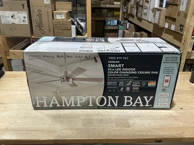 READ PARTS Hampton Bay Fanelee 54'' White Color Changing Integrated LED Ceiling - Image 1 of 4